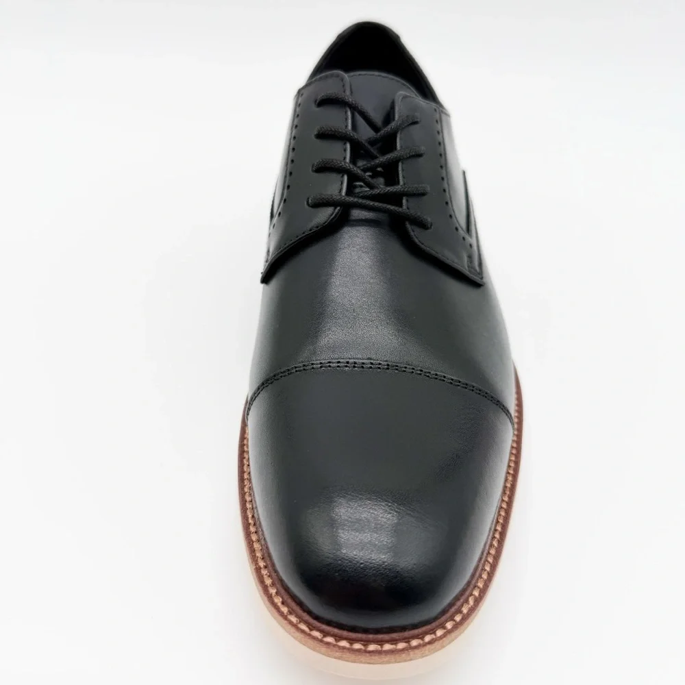 Stacy Adams Wesbridge Leather Cap Toe Oxford Dress Shoes Lace-Up Black 7.5 NEW